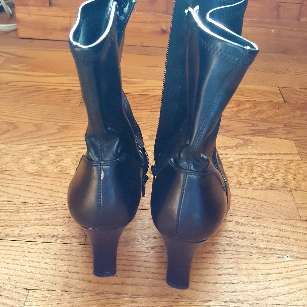 Nine West Black Heel Zipper Boots Sz 8M - Picture 3 of 6